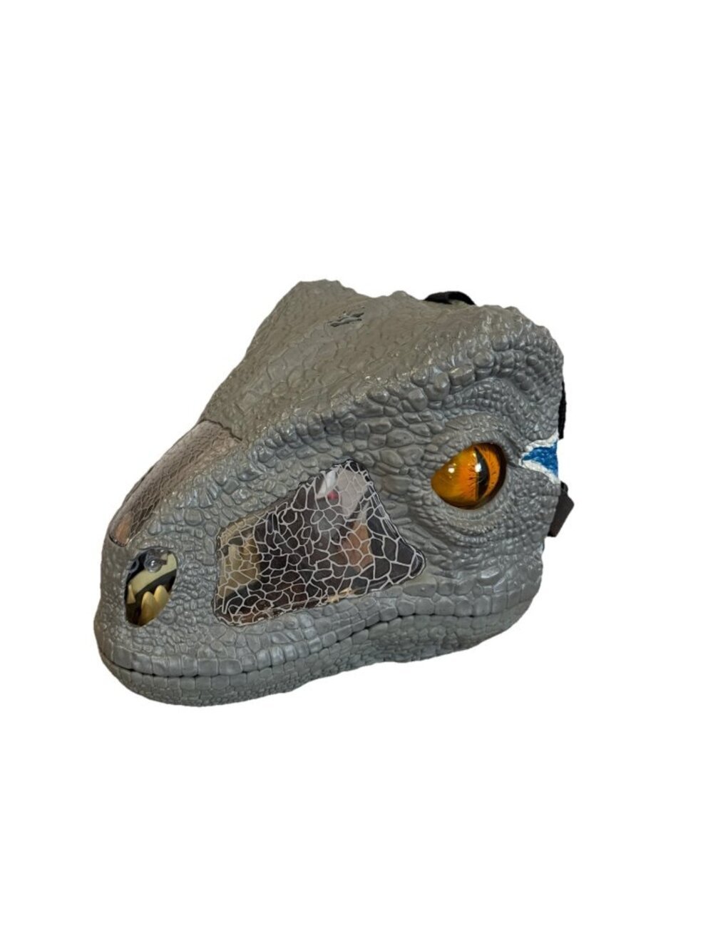 2017 Mattel Jurassic Park blue velociraptor animated head mask Chomp and Roar